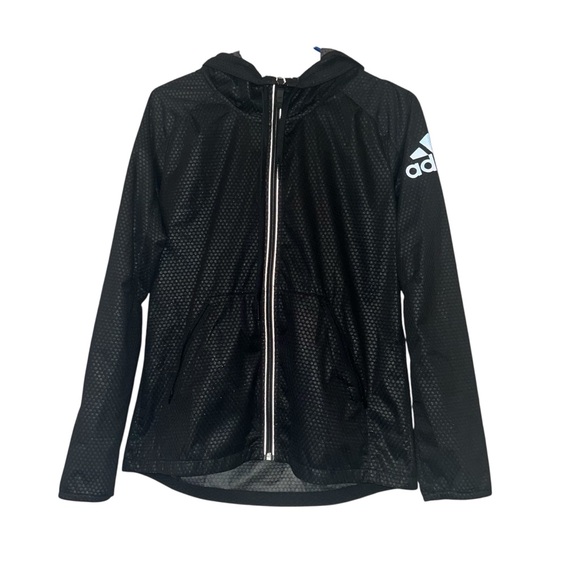 Adidas Performance Climastorm Jacket Womens Full Zip hooded Black sz SM - Picture 1 of 3